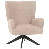Mendler Lounge-Sessel HWC-N65 Chenille 75 x 99 x 75 cm Grau drehbar mit Rollen