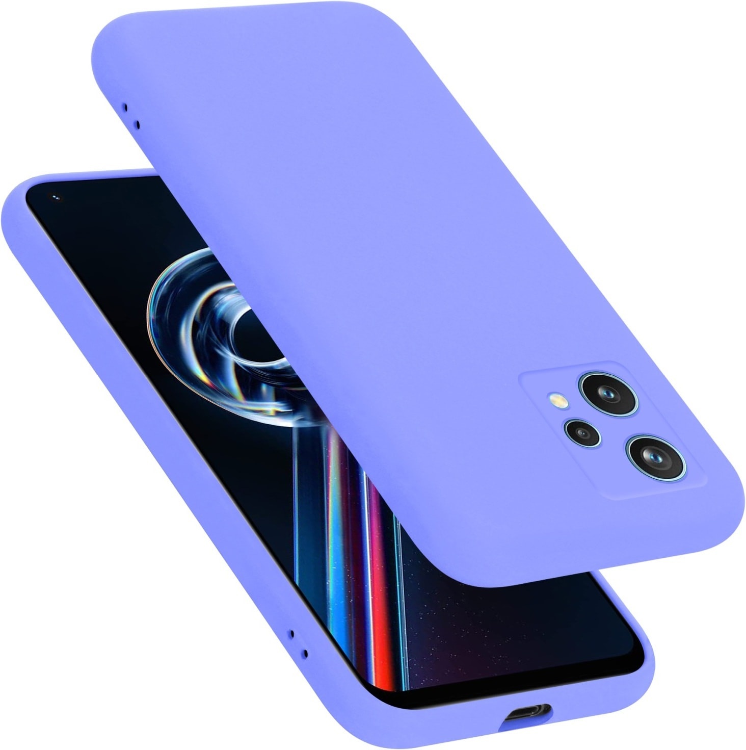 Cadorabo TPU Liquid Silicone Case Hülle für Realme 9 5G / 9 PRO / V25 / Q5 / OnePlus Nord CE 2 LITE 5G (OnePlus Nord CE 2 Lite 5G, OnePlus 9 Pro, OnePlus 9), Smartphone Hülle, Violett