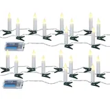 Pearl 2er Set LED-Lichterkette, 10 Kerzen, Timer, Batteriebetrieb, 130 cm