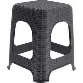 Kadax Hocker aus Kunststoff, Tritthocker bis 120 kg, Anthrazit