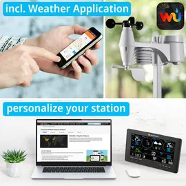 Bresser Wifi Clearview 7-in-1 Sensor Wetterstation - Black / White - One Size