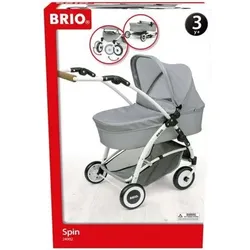 BRIO 63902000 Puppenwagen Spin Grau mit Schwenkrädern