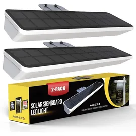 solarsys Solar Adressbeleuchtung 2er Set Kunststoff wetterfest Dämmerungssensor schwarz
