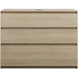 Burgbad Waschtischunterschrank 3 Auszüge 120,2 x 55,2 x 90 cm Eiche Dekor Cashmere
