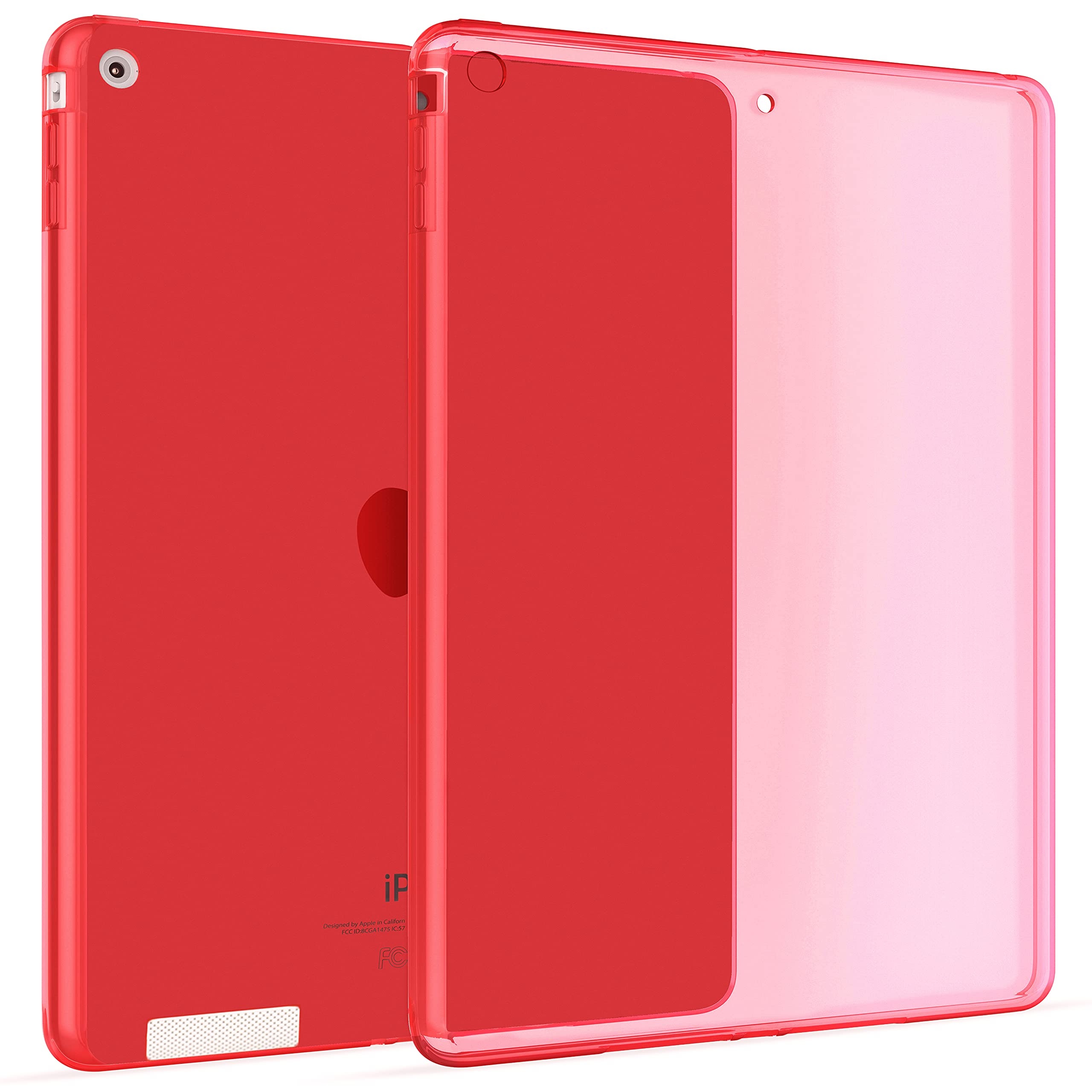 Okuli Hülle Kompatibel mit Apple iPad 2, iPad 3, iPad 4 - Transparent Silikon Cover Case Schutzhülle in Rot
