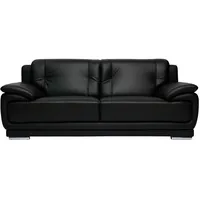 Miliboo Design-Ledersofa schwarz drei Plätze Büffelleder TAMARA