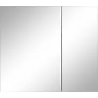 Spiegelschrank HOME AFFAIRE "Wisla" Schränke Gr. B/H/T: 80 cm x 70 cm x 15 cm, 2 St., grau (anthrazit, weiß) Bad-Spiegelschränke Breite 80 cm