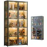 uofgcru Stehend Sammlervitrine, Vitrinenschrank Vitrine mit Acryltür, sammlervitrine wohnzimmerschrank, Glasvitrine, bücherregal glastüren,Acryl-Sammlungsvitrine, für Bücher, Wein, Büro(82×33×162cm)