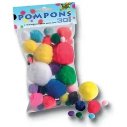 Pompons bunt sortiert 1-5cm 30ST