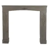 Casa Padrino Landhausstil Kaminumrandung Antik Graubraun 113 x 19 x H. 101 cm - Handgefertigte Shabby Chic Möbel