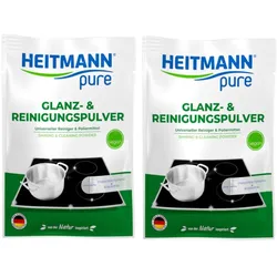 HEITMANN pure Glanz- & Reinigungspulver (vegan) 30g 2er Pack