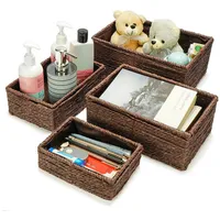 Belle Vous (4er Pack Braunes Rattan Aufbewahrungskorb Set -