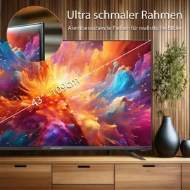 Zehnder TV-431 FHD SMART TV 43 Zoll 109cm LED Fernseher Schmaler Rahmen LAN/WLAN Full HD Triple Tuner USB DVB-S2/T2/C Android 11 kompatibel mit Go...