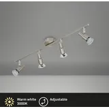 Brilo LED Deckenleuchte Spotleuchte dreh-& schwenkbar 4xGU10 12W Matt-Nickel Briloner - Silber