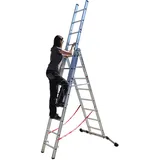 Euroline Premium 30766 Mehrzweckleiter, 3-teilig 3x12 Sprossen mit Vario-Traverse