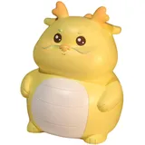 Gralara Kinder-Sparschwein, Drache, Spardose, Spardose, Drachen-Skulptur für Regal, gelb groß