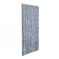 VidaXL Insektenschutz-Vorhang Blau Weiß Silbern 100x220cm Chenille