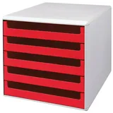 M&M Schubladenbox 28,5 x 35,7 cm 5-tlg. rot