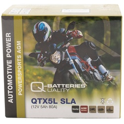 Q-Batteries QTX5L SLA AGM Motorradbatterie 12V 4Ah 60A