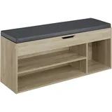 Tectake Schuhbank Natalya mit Sitzpolster 104x30x49cm - Holz hell, Eiche Sonoma