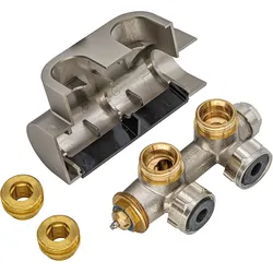 Kermi Ventilhahnblock-Set Eckform ZV00410001, Heizung, edelstahl