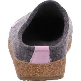 HAFLINGER Damen Hausschuh Stickerei Pantoffel Filz Grizzly Amaya 751009, Größe:39 EU, Farbe:Mehrfarbig - Grau - 39