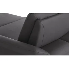 HIMOLLA Eckcouch Leder 2-Sitzer Schwarz