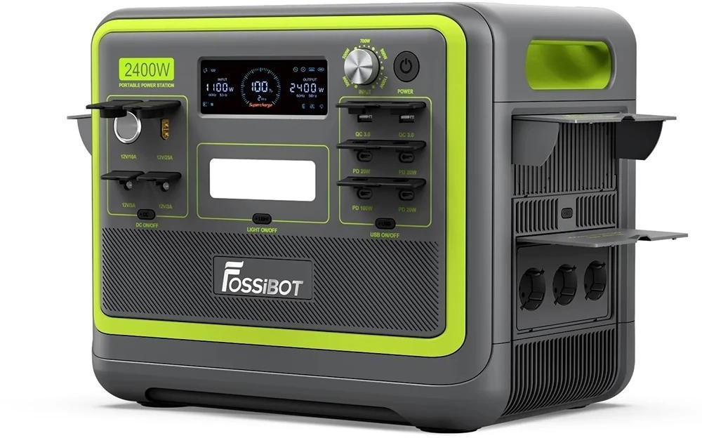 FOSSiBOT F2400 2048 Wh/2400 W tragbare PowerStation (Solargenerator), Laden Sie das Elektrofahrrad & E-Scooter : Farbe - Grün