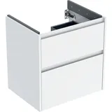 Geberit Renova Plan Unterschrank für Waschtisch, mit zwei Schubladen, 59,5x60,6x44,6cm, 504027011 2 Korpus/Front weiß / lackiert seidenglanz, Breite 59,5 cm