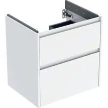 Geberit Renova Plan Unterschrank für Waschtisch, mit zwei Schubladen, 59,5x60,6x44,6cm, 504027011 2 Korpus/Front weiß / lackiert seidenglanz, Breite 59,5 cm