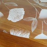 Transparente Folie Tischdecke Tischfolie Schutzfolie 0,2mm Größe wählbar Ginkgo Blätter Rund 100 cm abwaschbar