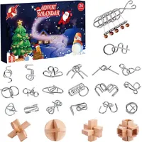 LuxusKollektion Spielzeug-Adventskalender Adventskalender 2024 Kinder Metallpuzzles Holzrätsel 3D Puzzle Jungen