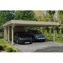 SKANHOLZ Doppelcarport Spessart 6,11 x 8,46 m unbehandelt mit Abstellraum