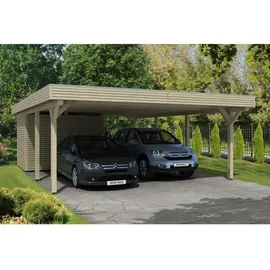SKANHOLZ Doppelcarport Spessart 6,11 x 8,46 m unbehandelt mit Abstellraum
