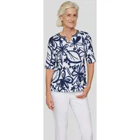 Rabe Rundhalsshirt, mit floralem Muster Rabe Marine