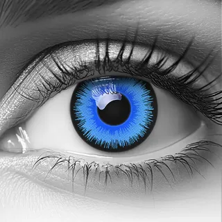 MERALENS Farbige Kontaktlinsen Halloween blau ALPER, 2 Stück (1 Paar), Ohne Sehstärke, leicht einzusetzende blaue Linsen, 2 x farbige Kontaktlinse für Cosplay, Karneval, Fasching, Anime