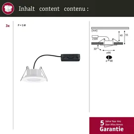 Paulmann Einbauleuchte Calla 3x5,5W rund Weiß matt