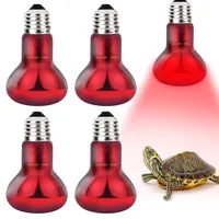 Reptilien Rotlichtlampe, 4 Stück Rotlichtlampe Birne, 100w Reptilien Wärmelampe Birne, E27 Base Rotlichtlampe Tiere, Wärmelampe Terrarium Für Idechsen, Schildkröten, Bartdrachen, Schlangen, Spinnen