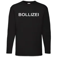 Urban Backwoods Langarmshirt Bollizei Langarm T-Shirt Polizist Polizei Spaß Kostüm Fasching (1-tlg) Karneval Verkleidung Fastnacht Fassenacht Faschings-Shirt schwarz L