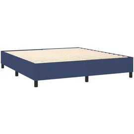 vidaXL Boxspringbett mit Matratze Blau 160x200 cm Stoff