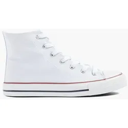 Hoher Sneaker - Damen - weiß