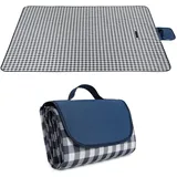 BoloShine Picknickdecke, 200 x 200 cm Stranddecke wasserdichte Sanddichte Picknick-Matte, Picknick Matte Campingdecke Wärmeisoliert mit Tragegriff für Picknick Strand Park Wanderungen(Blau)