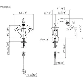 Dornbracht Tara Bidetarmatur Platin 24510892-08