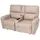 Mendler 2er Kinosessel HWC-K17, Relaxsessel Fernsehsessel Sofa, Nosagfederung Getränkehalter Fach ~ Stoff/Textil beige