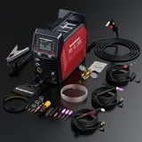 Aluminium MIG Schweißgerät - MIG205M 9-in-1 Inverter - Gas / Fülldraht MIG MAG MMA TIG CUT - App-gesteuerte Synergie - Smart EU Stecker