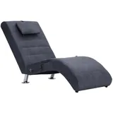 vidaXL Massage Chaiselongue mit Kissen Grau Wildleder-Optik