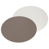 FreeForm DUO oval, taupe/weiß, Kunstleder, Maße: 45 x 34 cm Platzset, One Size