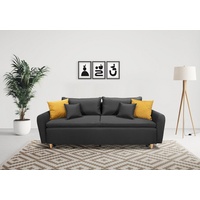 INOSIGN Schlafsofa Anika, mit Boxspringaufbau, Bettfunktion & Bettkasten, Dauerschlafsofa grau