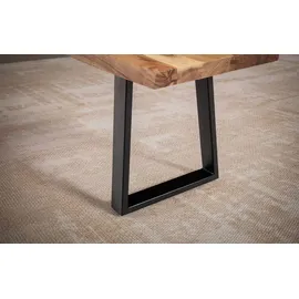 FineBuy Sitzbank Akazie Braun 140 x 40 x 45,5 cm