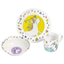 Geda Labels Kindergeschirr Einhorn Doodle 3teilig Weiß - 24x9,8x14,5 | Gr.: onesize